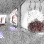 Ojo al pez: Concept sketch 'house of horrors'